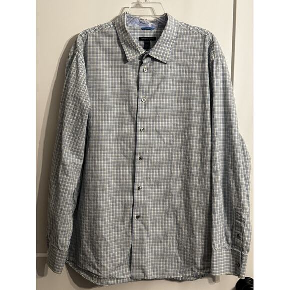 Van Heusen Men Shirt Sz XXL 18-18 1/2 Cotton Polyester Blend Pastel Plaid Preppy - Picture 1 of 7